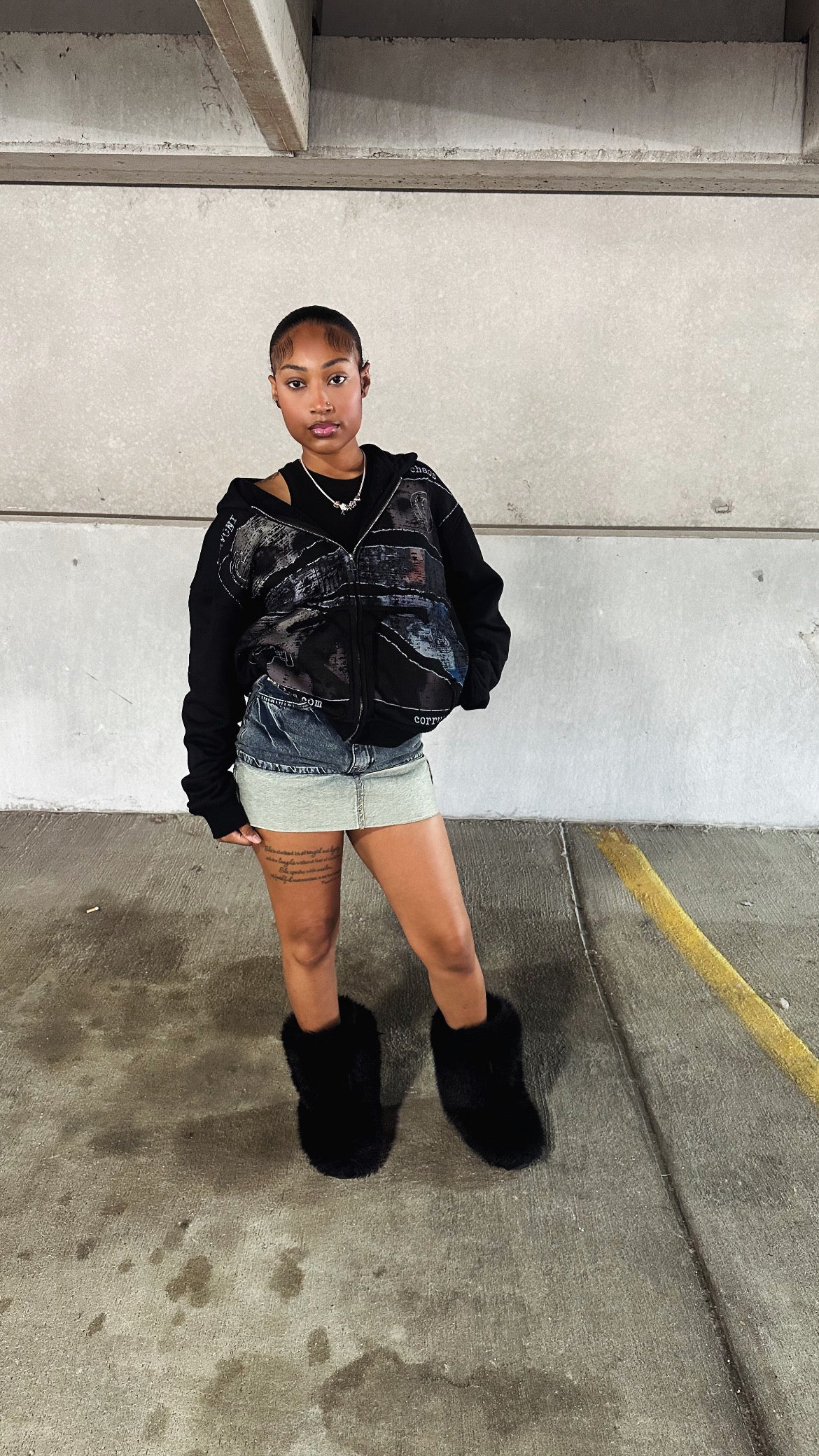A GREAT CHASO ZIP UP (BLACK)