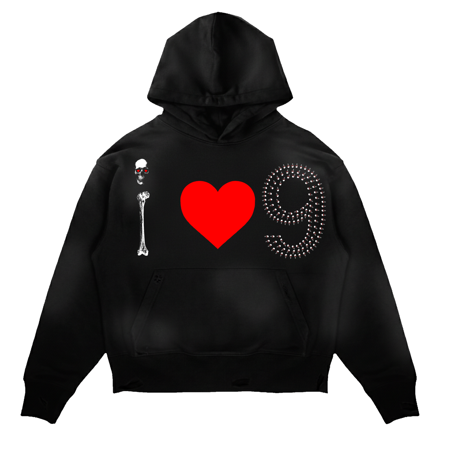 i ❤️ 9 HOODIE (BLACK)