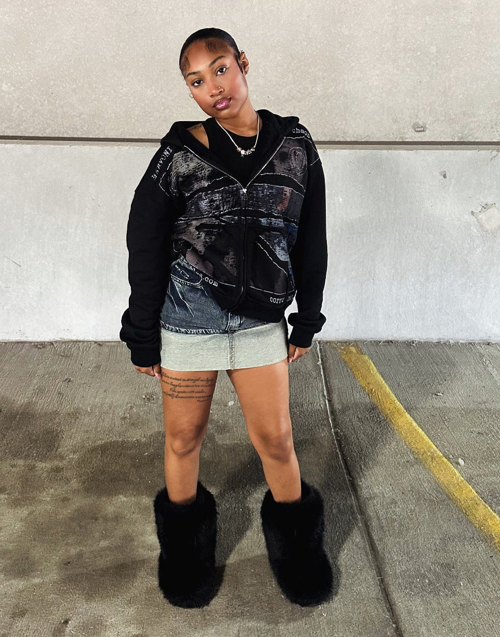 A GREAT CHASO ZIP UP (BLACK)