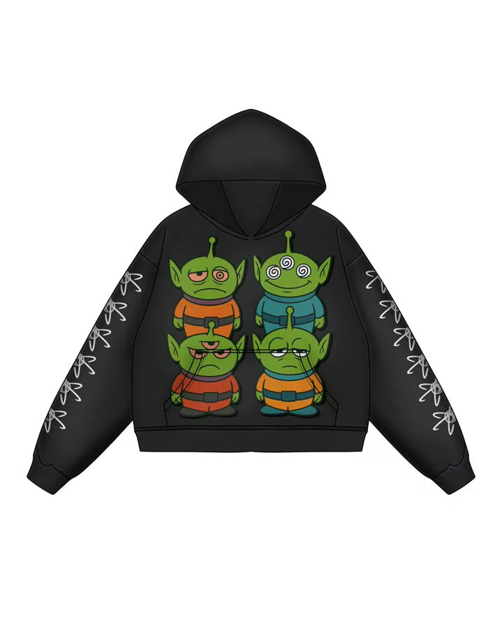 ALIEN HOODIE  (BLACK)
